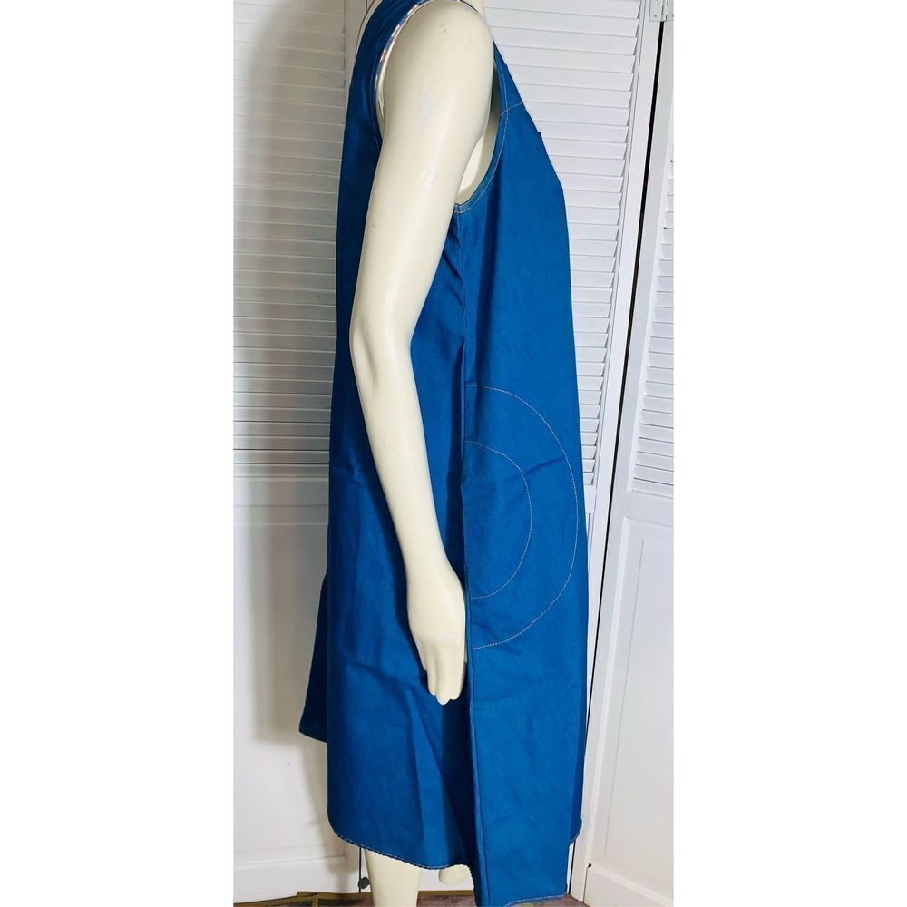 Vintage Loungees Blue Shift Dress Size Large - Picture 9 of 16